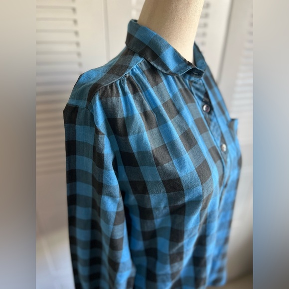 Vintage 80s Cherry Stix Plaid Blouse - Picture 2 of 6